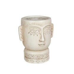 Vaso Romimex Grigio Resina Etnico Busto 26 x 30 x 22 cm