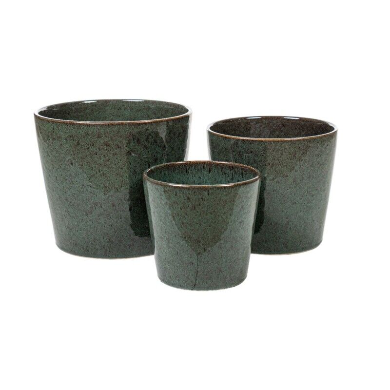 Set of Planters Romimex Blue Porcelain (3 Pieces)