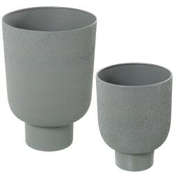 Set of Planters Alexandra House Living Grey Metal (2 Pieces)