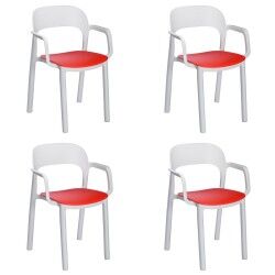 Sedia da giardino Garbar Ona Bianco Rosso polipropilene 56 x 79 x 52 cm (4 Unità)