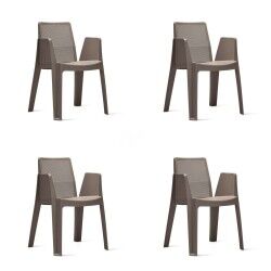 Garden chair Garbar Play Chocolate polypropylene 57 x 78 x 54 cm (4 Units)