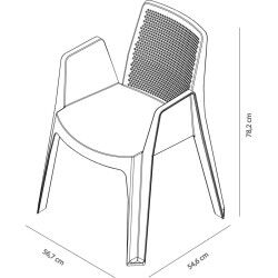 Sedia da giardino Garbar Play Cioccolato polipropilene 57 x 78 x 54 cm (4 Unità)