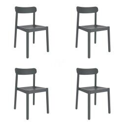 Garden chair Garbar Elba Dark grey polypropylene 50 x 80 x 53 cm (4 Units)