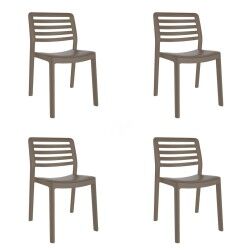 Garden chair Garbar Wind Chocolate polypropylene 50 x 78 x 54 cm (4 Units)