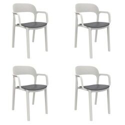 Garden chair Garbar Ona White Dark grey polypropylene 56 x 79 x 52 cm (4 Units)