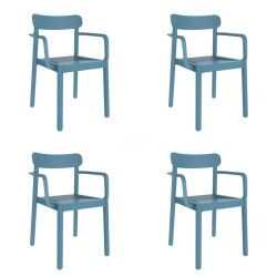 Garden chair Garbar Elba Blue polypropylene 56 x 80 x 53 cm (4 Units)