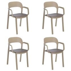 Garden chair Garbar Ona Chocolate Sand polypropylene 56 x 79 x 52 cm (4 Units)