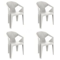 Garden chair Garbar Delta White polypropylene 53 x 80 x 55 cm (4 Units)