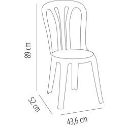 Sedia da giardino Garbar Garrotxa Bianco polipropilene 43 x 89 x 52 cm (4 Unità)