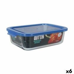 Portapranzo Rettangolare con Coperchio Quttin Azzurro Rettangolare 23 x 17,5 x 7 cm (6 Unità)