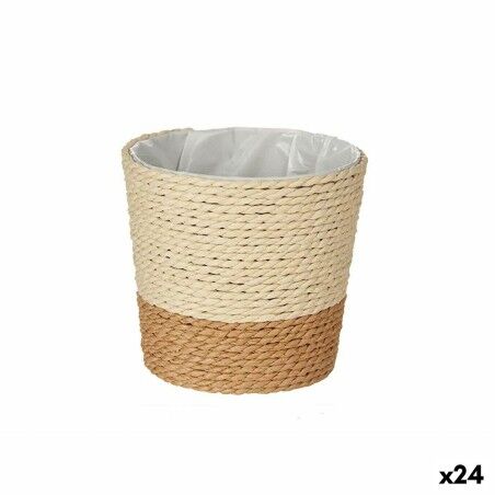 Planter Brown Natural Rope Plastic 11 x 10,5 x 11 cm (24 Units)