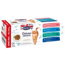 Cibo per gatti Butcher's Delicious Dinners Pesce 40 x 100 g