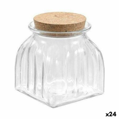 Jar La Mediterránea Striped 660 ml Glass (24 Units)