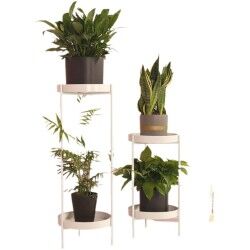 Flower Pot Stand Romimex White Metal 25 x 80 x 25 cm Double