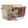 Sugar Bowl Home ESPRIT Beige Pink Terracotta Lilac Bamboo Dolomite 7,5 x 7,5 x 7,5 cm (2 Units)