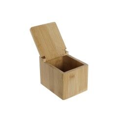 Portasale con Coperchio DKD Home Decor Naturale Bambù 10 x 13 x 10 cm