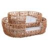 Pet bed Home ESPRIT White Light brown Metal synthetic rattan 50 x 35 x 14 cm (2 Pieces)