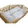 Letto per animali domestici Home ESPRIT Bianco Marrone Chiaro Metallo rattan sintetico 50 x 35 x 14 cm (2 Pezzi)