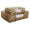 Letto per animali domestici Home ESPRIT Bianco Marrone Chiaro Metallo rattan sintetico 50 x 35 x 14 cm (2 Pezzi)