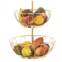 Fruit Bowl Alexandra House Living Golden Metal 28 x 42 cm