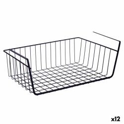 Cestino per Mobile della Cucina Nero Ferro 42 x 14 x 26 cm (12 Unità)