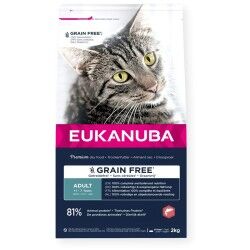 Cat food Eukanuba Grain Free Adult Salmon Fish 2 Kg