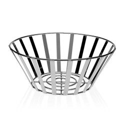 Fruit Bowl Versa Chromed Steel (25 x 10 x 25 cm)