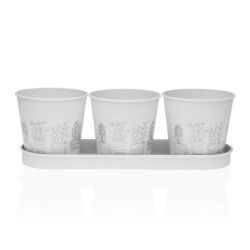 Vaso Versa Bianco Triplo Metallo (11 x 33 cm)