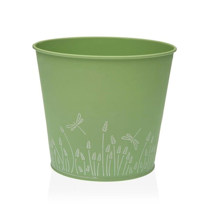 Plant pot Versa Zink Green Metal (16 cm)