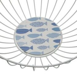 Fruit Bowl Versa Fish Metal Steel MDF Wood 28 x 10 x 28 cm