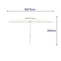 Sunshade Marbueno White Polyester Steel Ø 270 cm