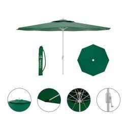 Marbueno Ombrello in Acciaio 8 stecche D270 cm Poliestere Verde Giardino, Piscina e Terrazza 10188