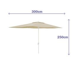 Marbueno Ombrellone Acciaio 6 stecche D200x300 cm Poliestere Beige Giardino, Piscina e Terrazza 10192