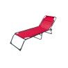 Marbueno Lettino Pieghevole in Acciaio con Cuscino per Giardino e Piscina 190X58X27 cm Rosso 10000