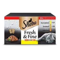 Cibo per gatti Sheba Fresh & Fine Pollo Tacchino Uccelli 50 x 50 g