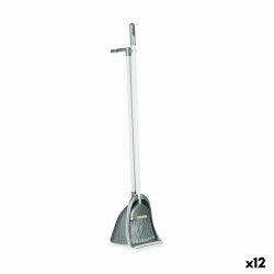 Sweeping Brush and Dustpan Cleaning Set Silver Plastic (12 Units)