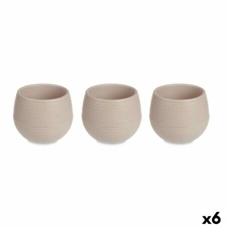 Set of pots Ibergarden ES0301214S3 Taupe Plastic 12 x 12 x 11 cm (6 Units)