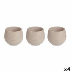 Set di Vasi Ibergarden ES0501214S3 Taupé Plastica 16,5 x 16,5 x 14,5 cm (4 Unità)