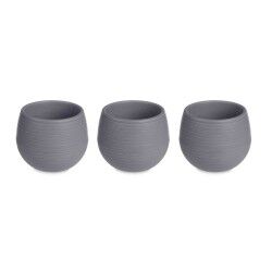 Set di Vasi Antracite Plastica 16,5 x 16,5 x 14,5 cm (4 Unità)