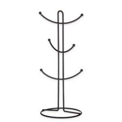 Cup hanger Black Metal 16 x 39 x 16 cm (6 Units)