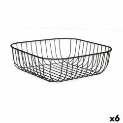 Fruit Bowl Black Metal 30 x 9,3 x 30 cm (6 Units)