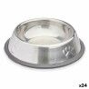 Ciotola per cani Argentato Grigio Gomma Metallo 15 x 4 x 15 cm (24 Unità)