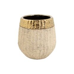 Vaso Romimex Beige Dorato Porcellana 16 x 17 x 16 cm