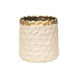 Planter Romimex White Golden Porcelain 17 x 16 x 17 cm