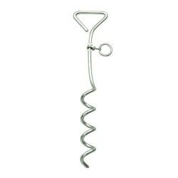 Accessory Kerbl Spiral Stake Silver Dog Lead