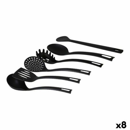 Set di Utensili da Cucina Quttin Quttin Nero (6 Pezzi) (8 Unità) (6 pcs)