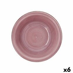 Insalatiera Quid Vita Peoni Ceramica Rosa (6 Unità) (Pack 6x)