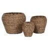 Set of Planters Home ESPRIT Brown Metal Fibre 41 x 41 x 32 cm