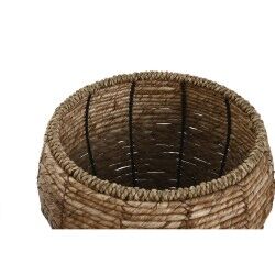 Set of Planters Home ESPRIT Natural Metal Fibre Tropical 32 x 32 x 25 cm