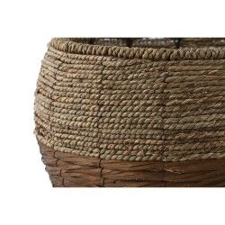 Set of Planters Home ESPRIT Natural Metal Fibre Tropical 32 x 32 x 23 cm